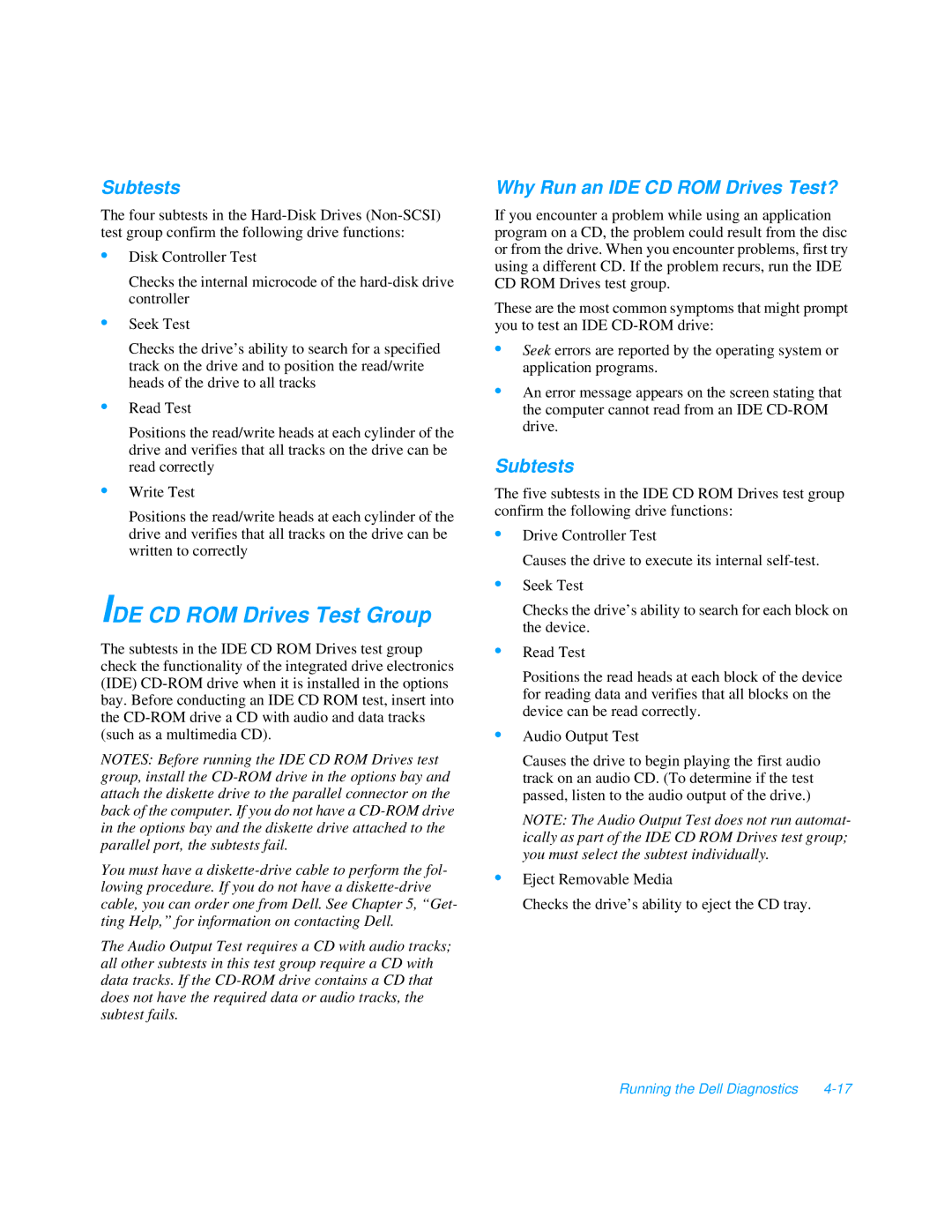 Dell 3000 manual IDE CD ROM Drives Test Group, Why Run an IDE CD ROM Drives Test? 