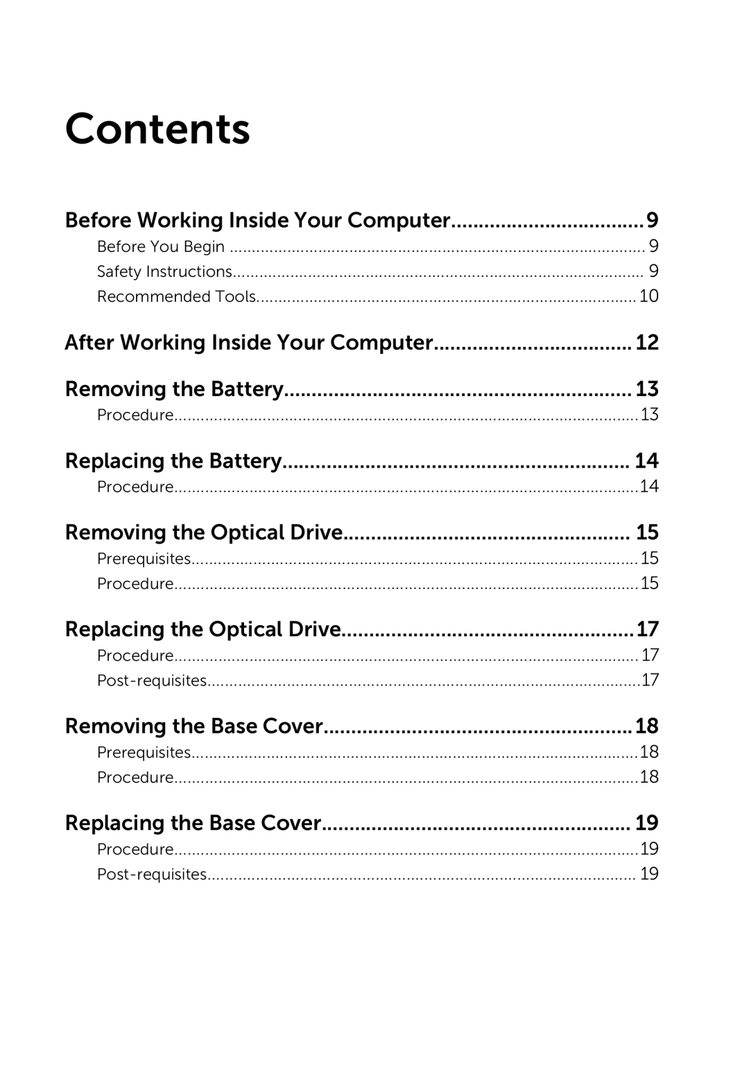 Dell 3000 service manual Contents 