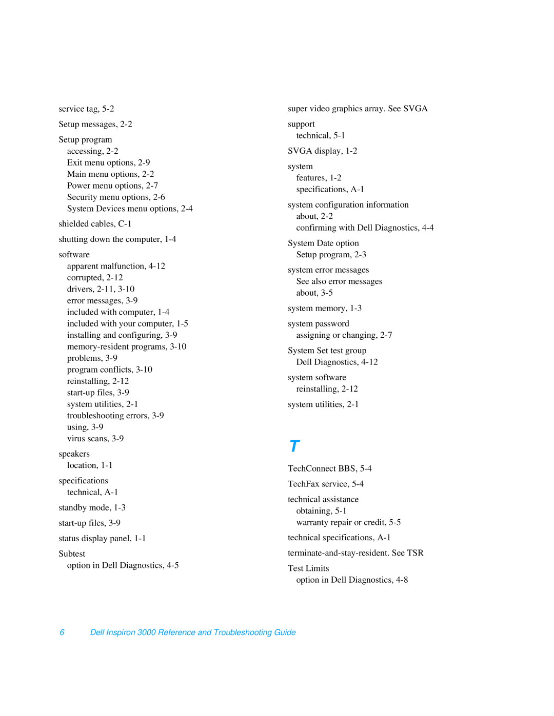 Dell manual Dell Inspiron 3000 Reference and Troubleshooting Guide 