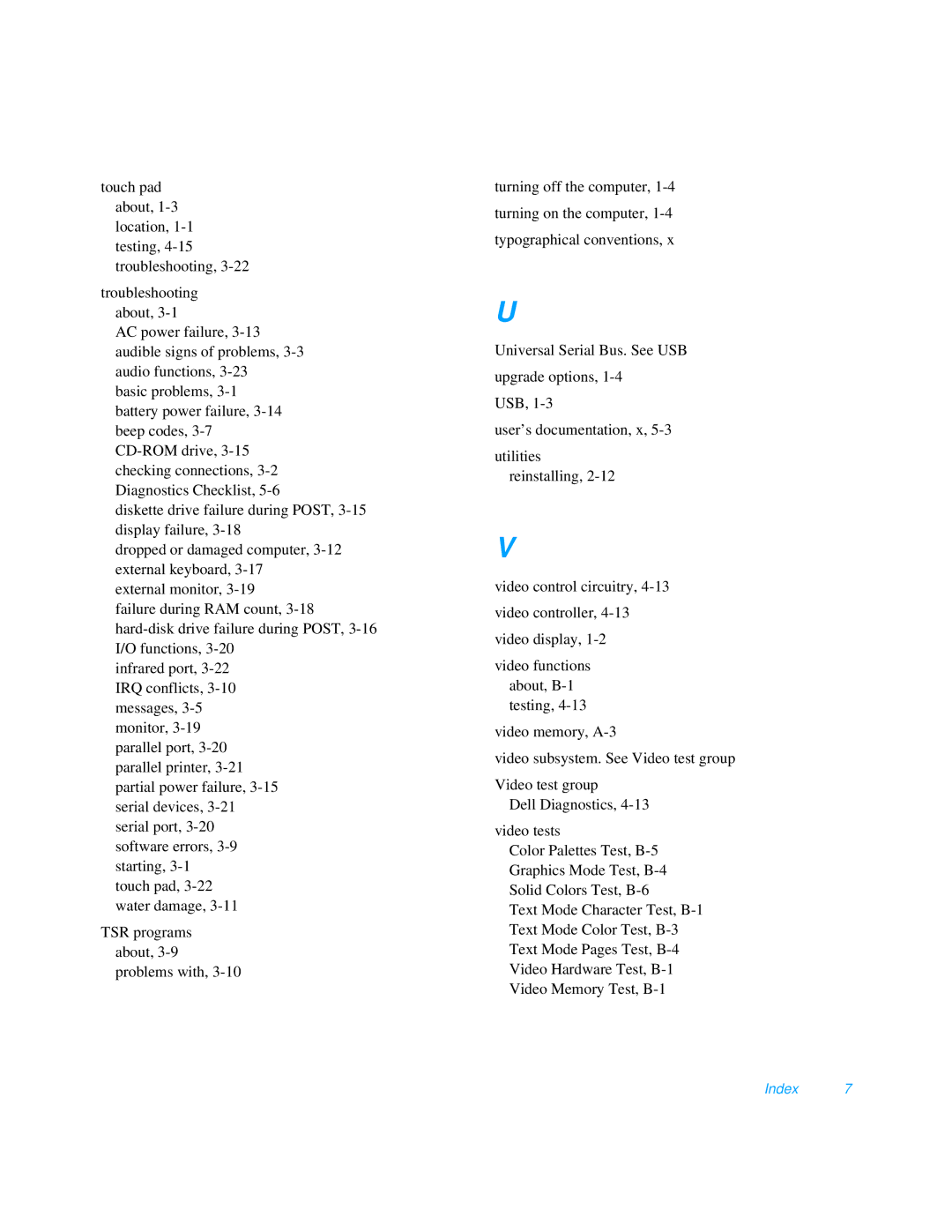 Dell 3000 manual Index 