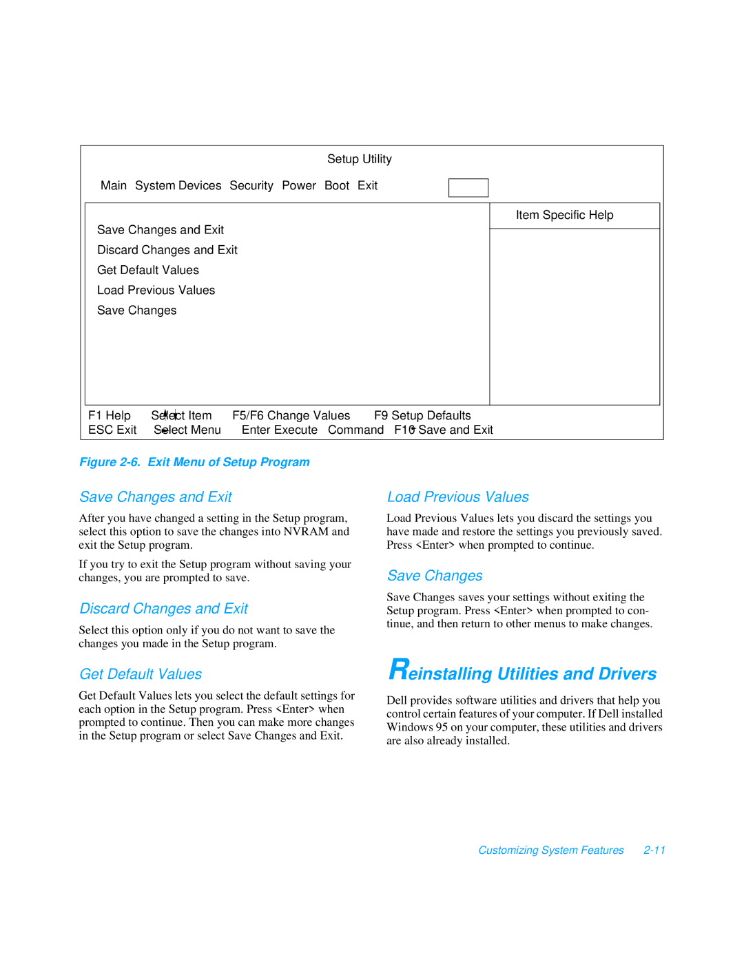 Dell 3000 manual Reinstalling Utilities and Drivers 