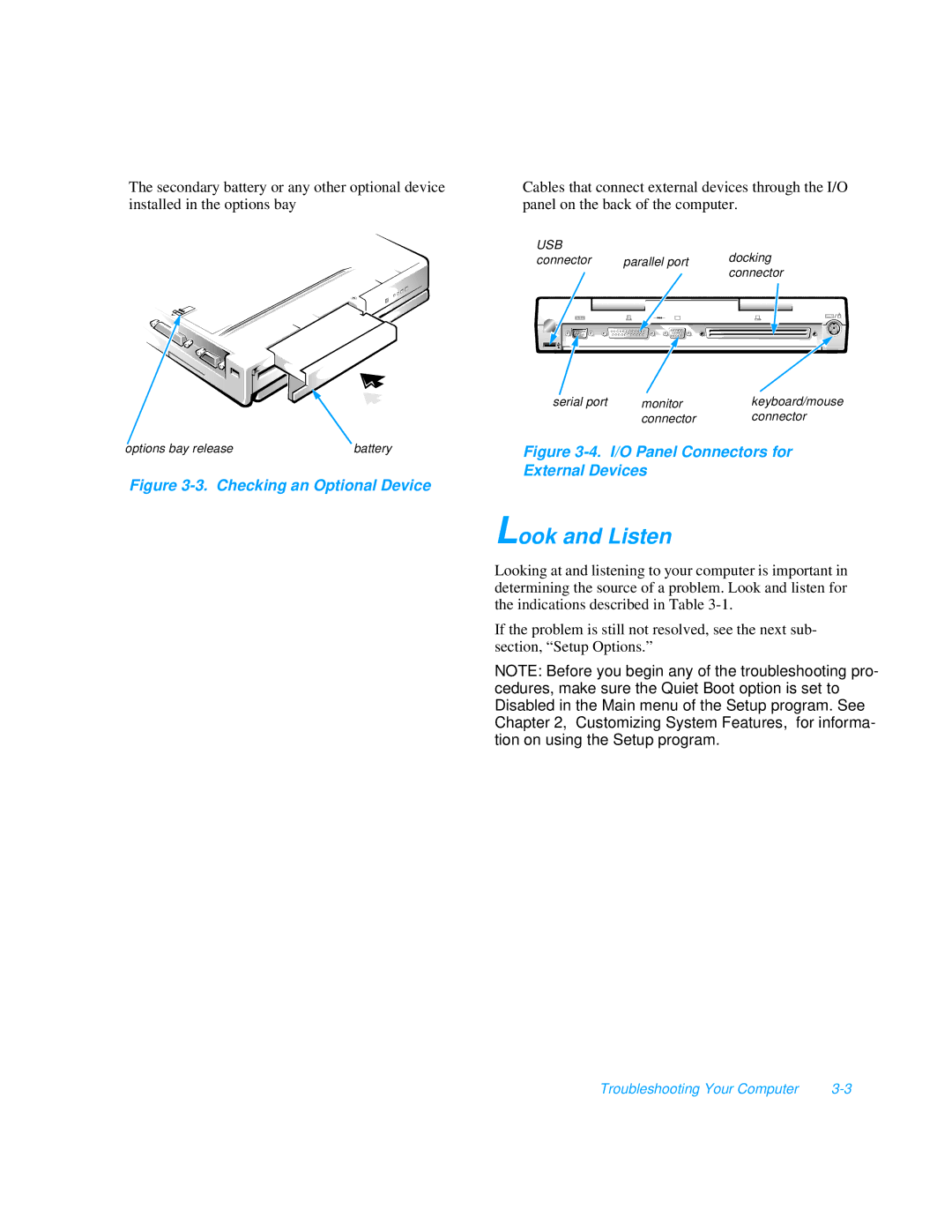 Dell 3000 manual Look and Listen, Checking an Optional Device 