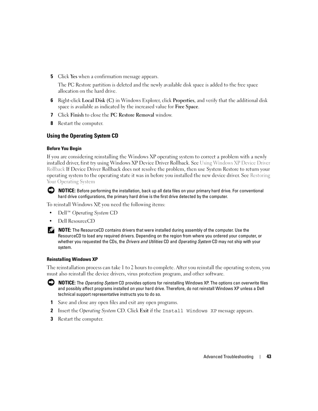 Dell 3000 manual Using the Operating System CD, Before You Begin, Dell Operating System CD, Reinstalling Windows XP 