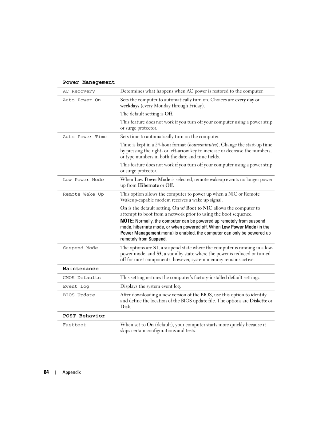 Dell 3000 manual Up from Hibernate or Off, Remotely from Suspend, Disk 