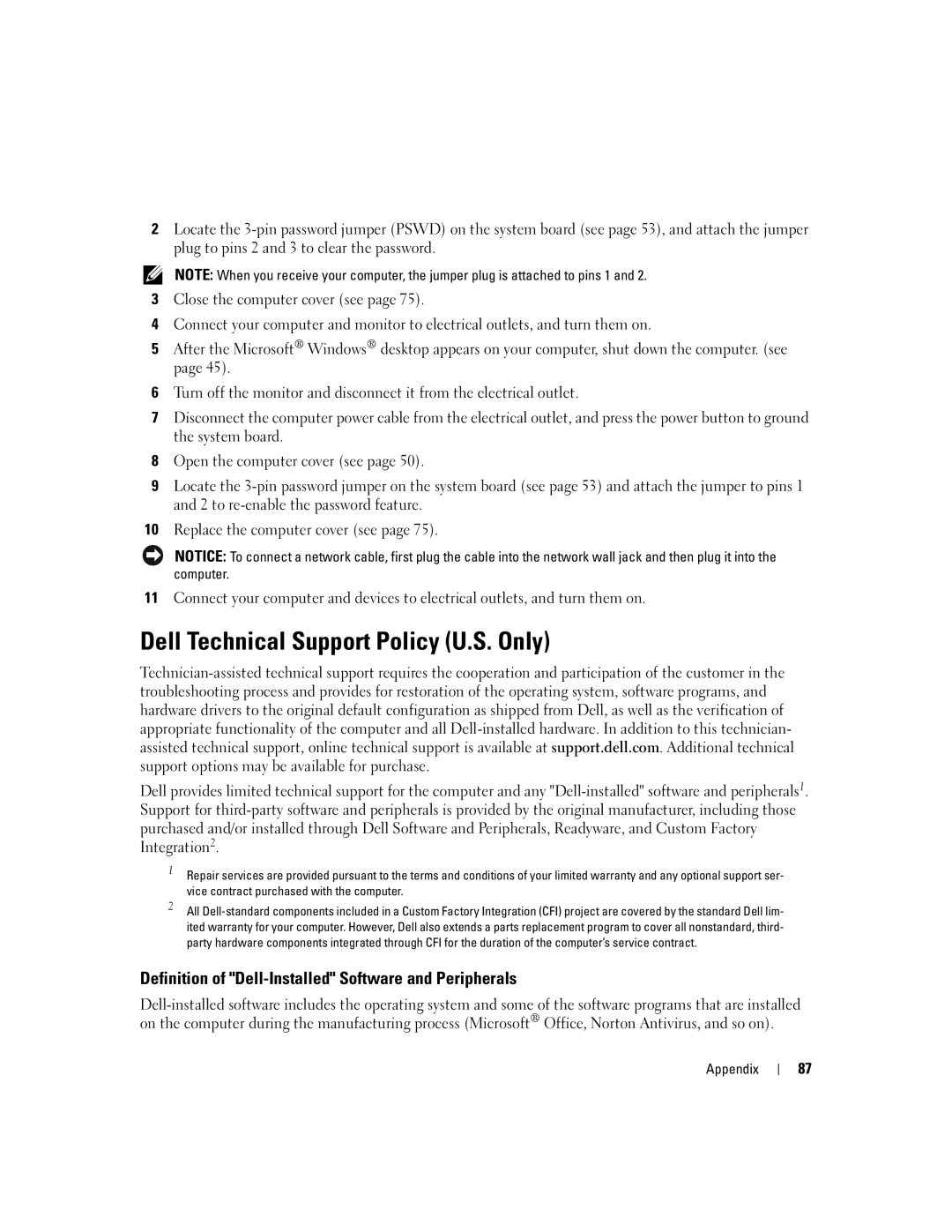 Dell 3000 manual Dell Technical Support Policy U.S. Only, Definition of Dell-Installed Software and Peripherals 