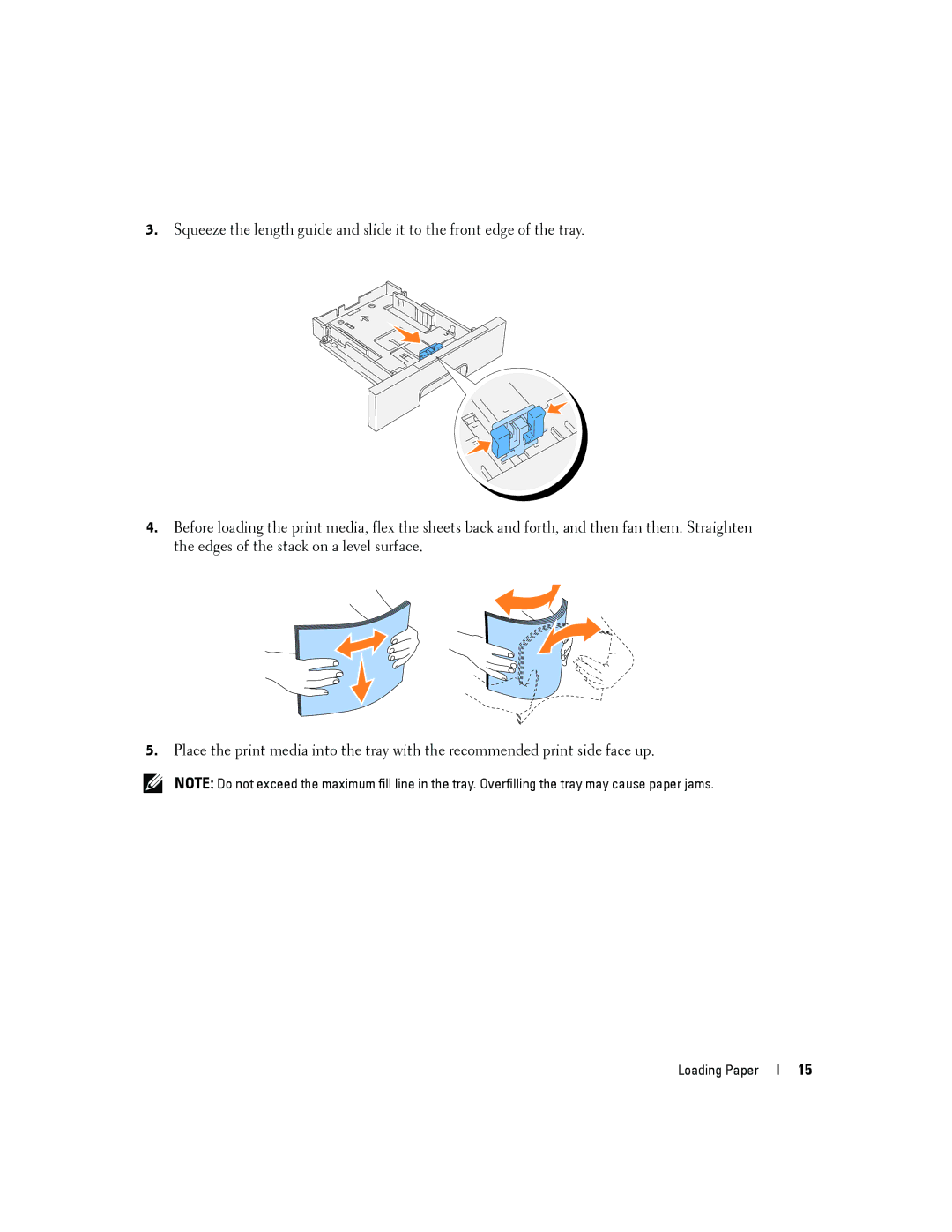 Dell 3000cn owner manual Loading Paper 