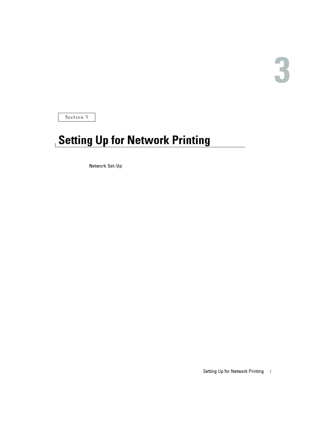 Dell 3000cn owner manual Setting Up for Network Printing, Network Set-Up 