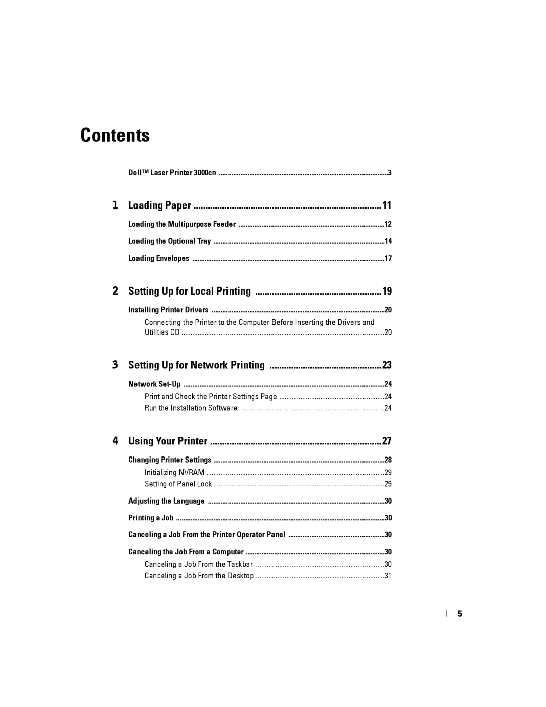 Dell 3000cn owner manual Contents 