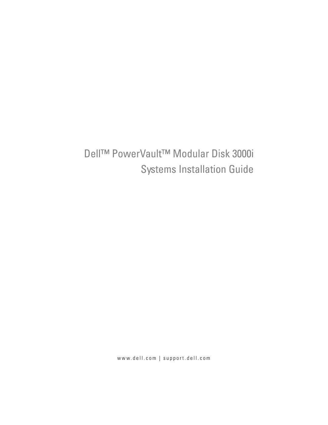 Dell 3000i manual Systems Installation Guide 