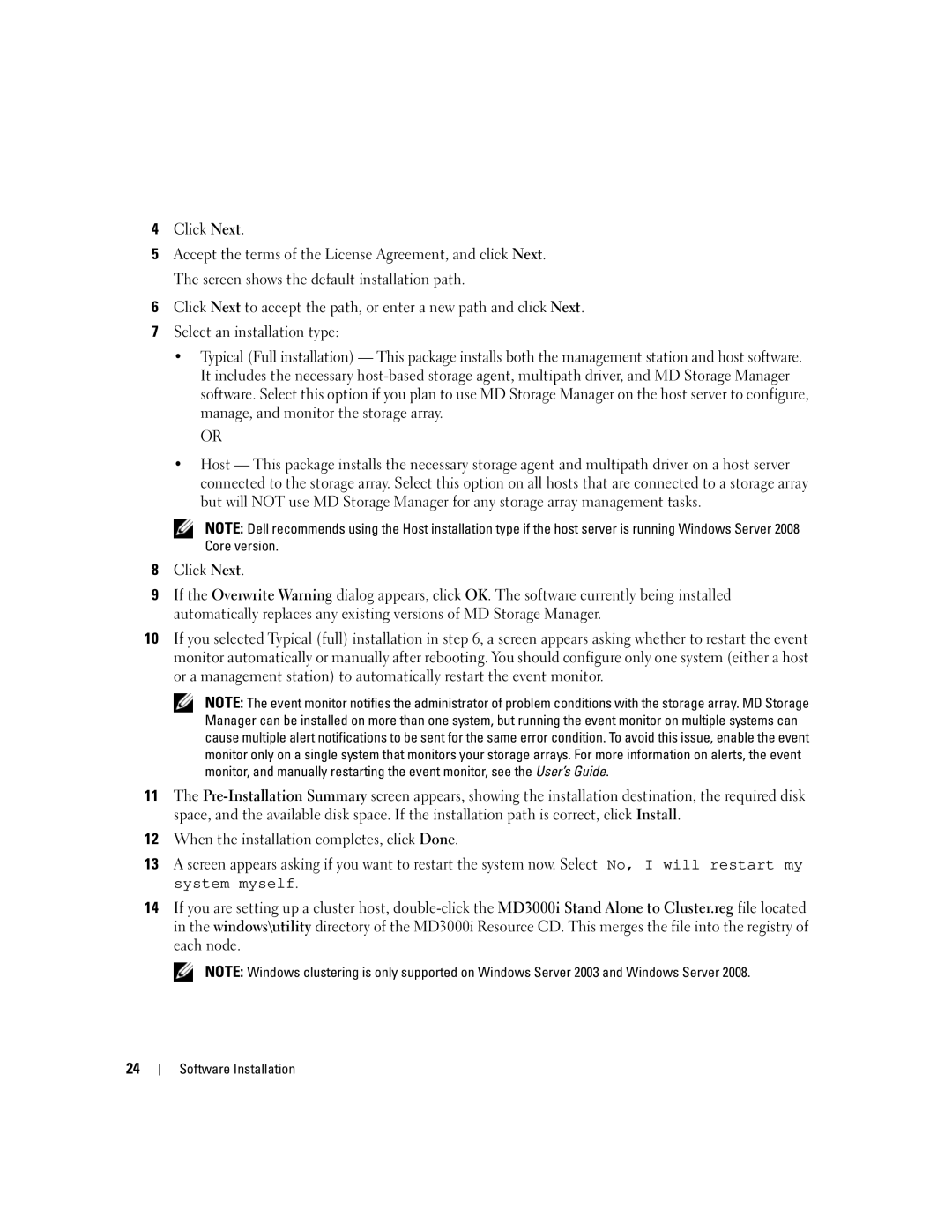 Dell 3000i manual Software Installation 