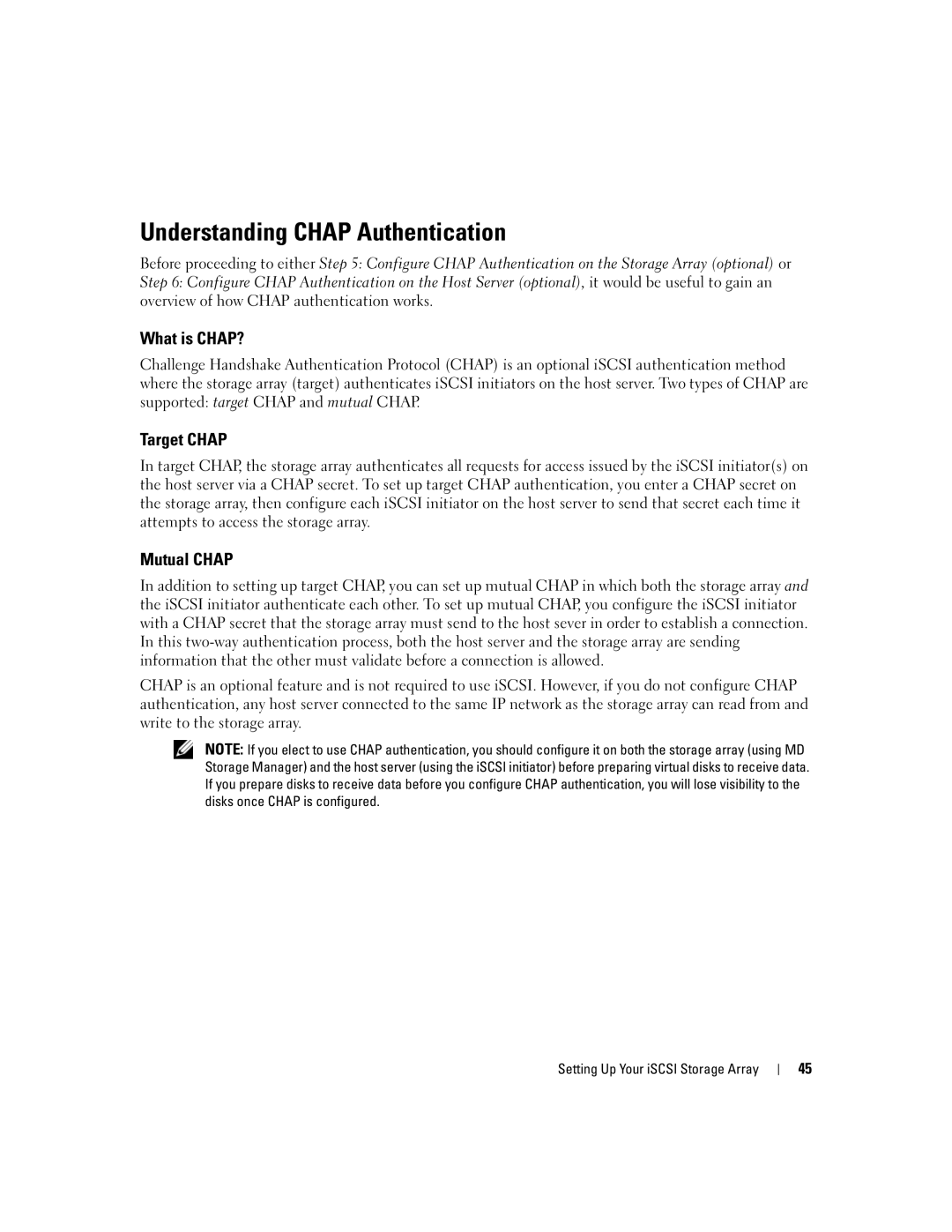 Dell 3000i manual Understanding Chap Authentication, What is CHAP?, Target Chap, Mutual Chap 