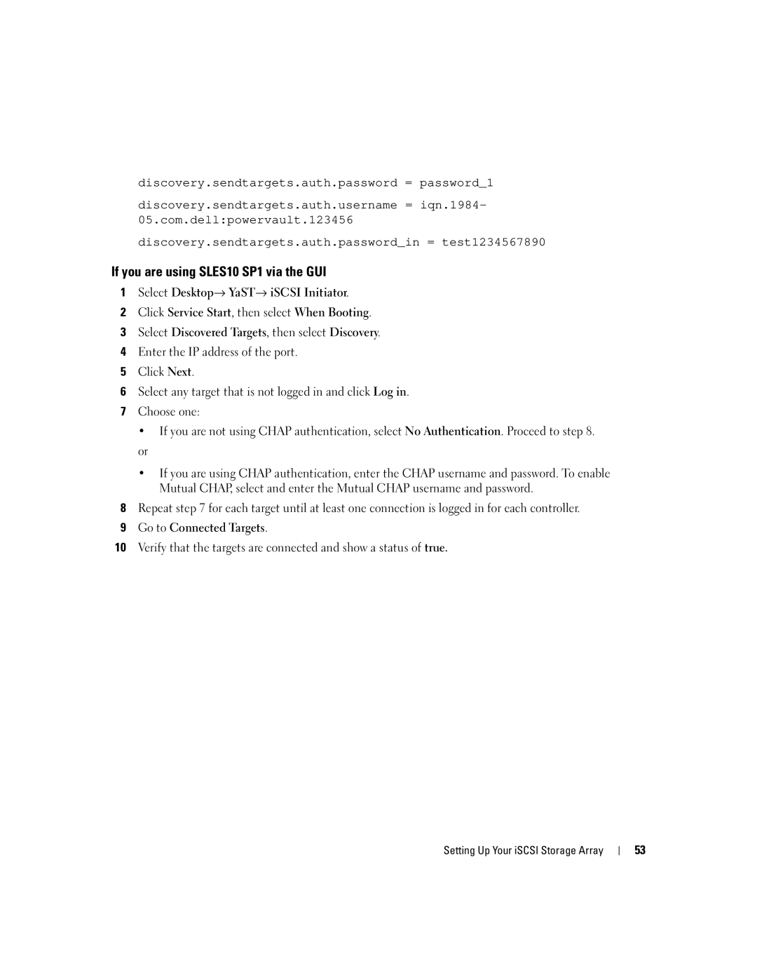 Dell 3000i manual If you are using SLES10 SP1 via the GUI 