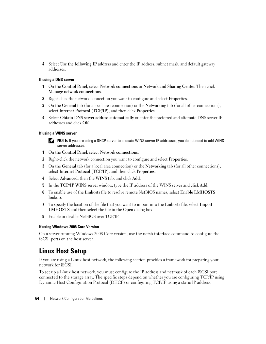 Dell 3000i manual Linux Host Setup 