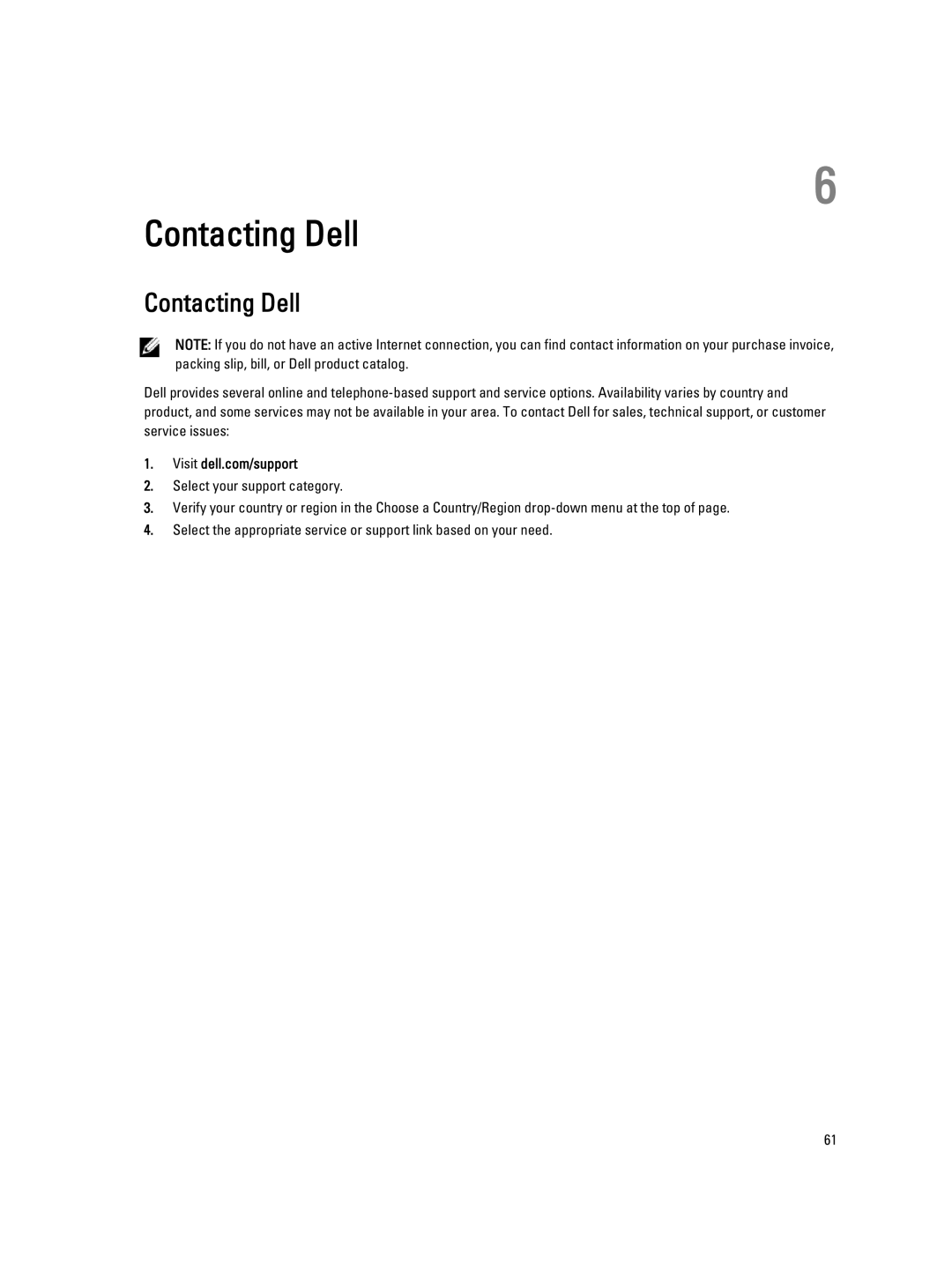 Dell 3010 owner manual Contacting Dell 