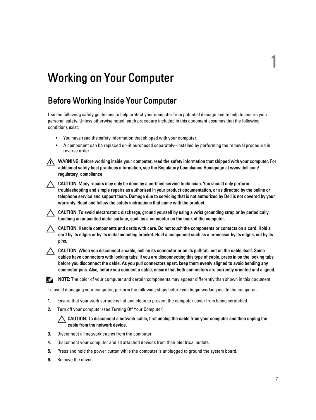 Dell 3010 owner manual Working on Your Computer, Before Working Inside Your Computer 