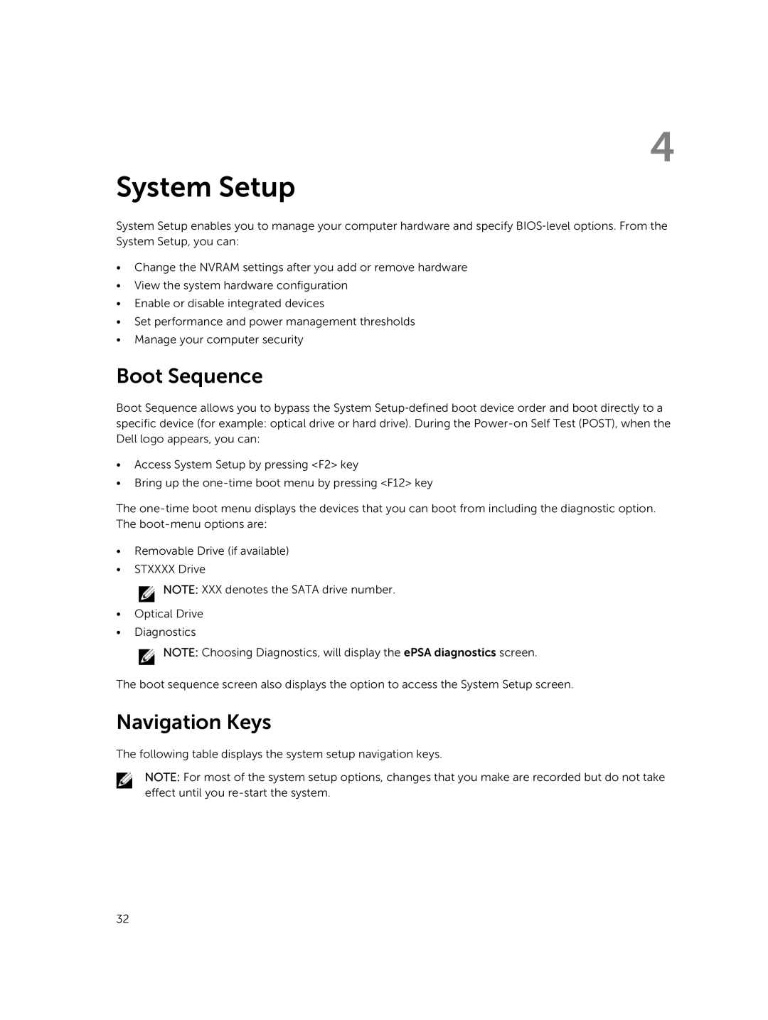 Dell 3030 owner manual Boot Sequence, Navigation Keys 