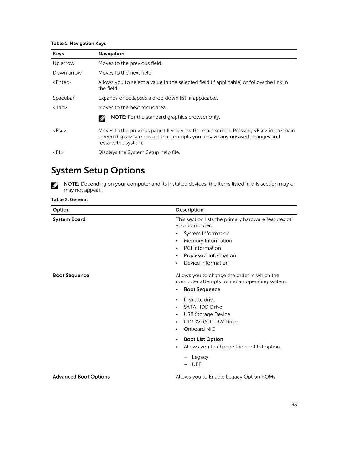 Dell 3030 owner manual System Setup Options, Uefi 