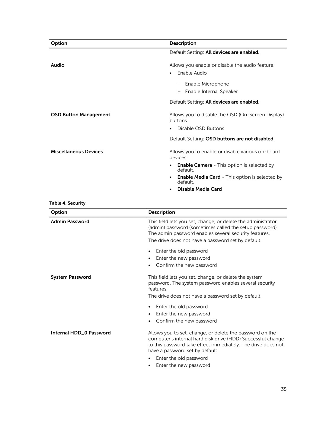 Dell 3030 owner manual Security 