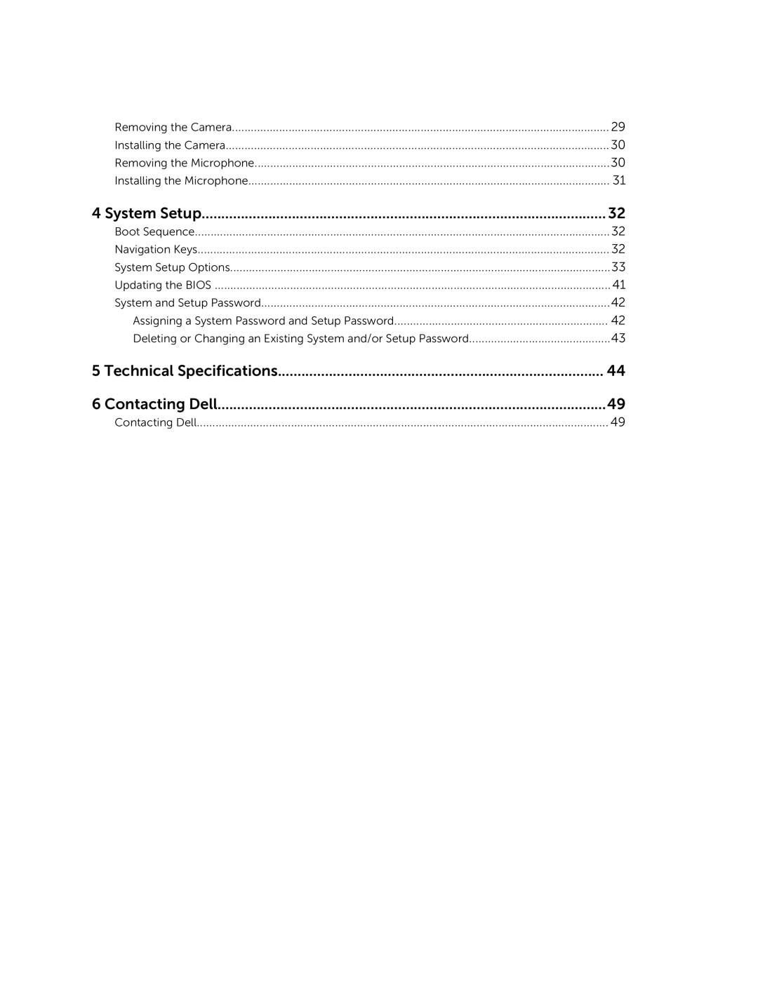 Dell 3030 owner manual Technical Specifications Contacting Dell 