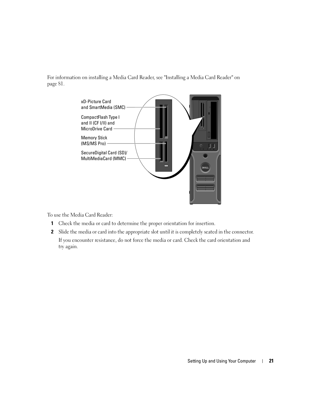 Dell 3100C owner manual Setting Up and Using Your Computer 