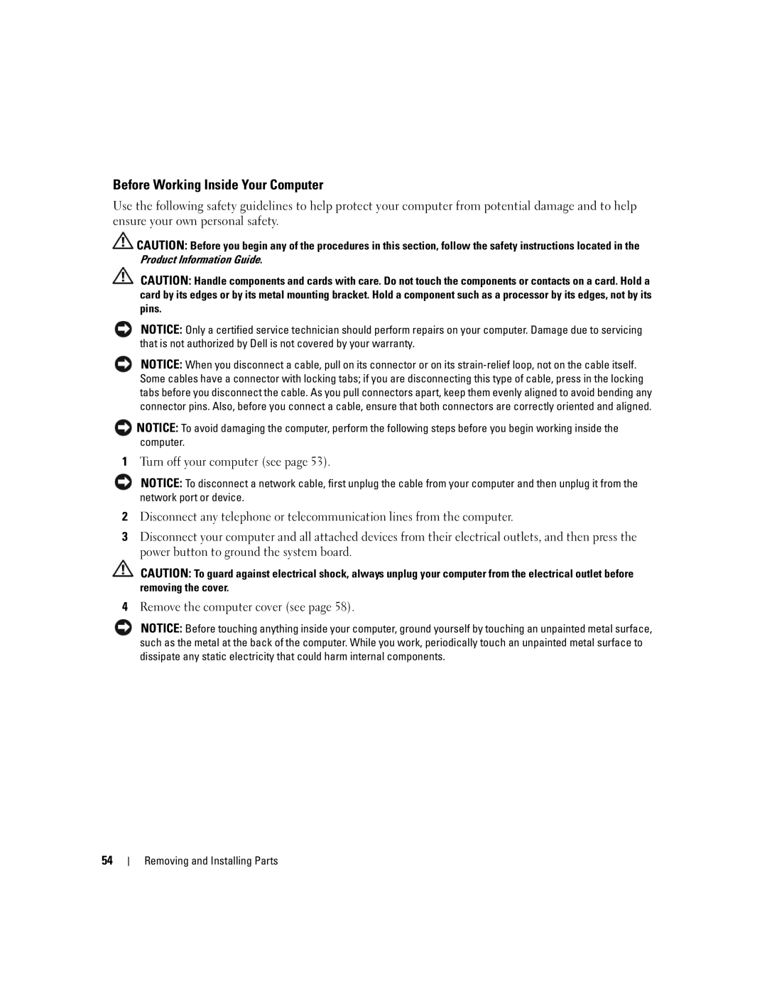 Dell 3100C owner manual Before Working Inside Your Computer 