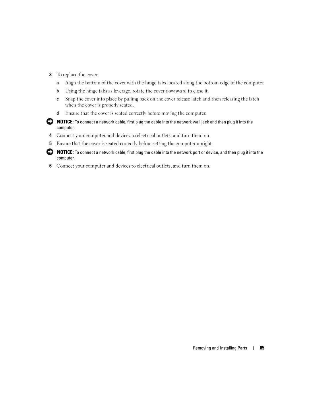 Dell 3100C owner manual Removing and Installing Parts 