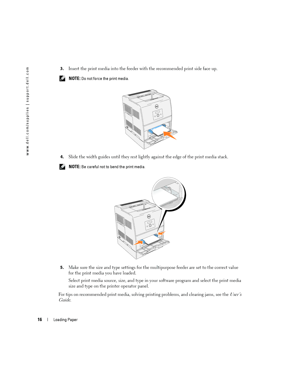 Dell 3100cn owner manual Loading Paper 