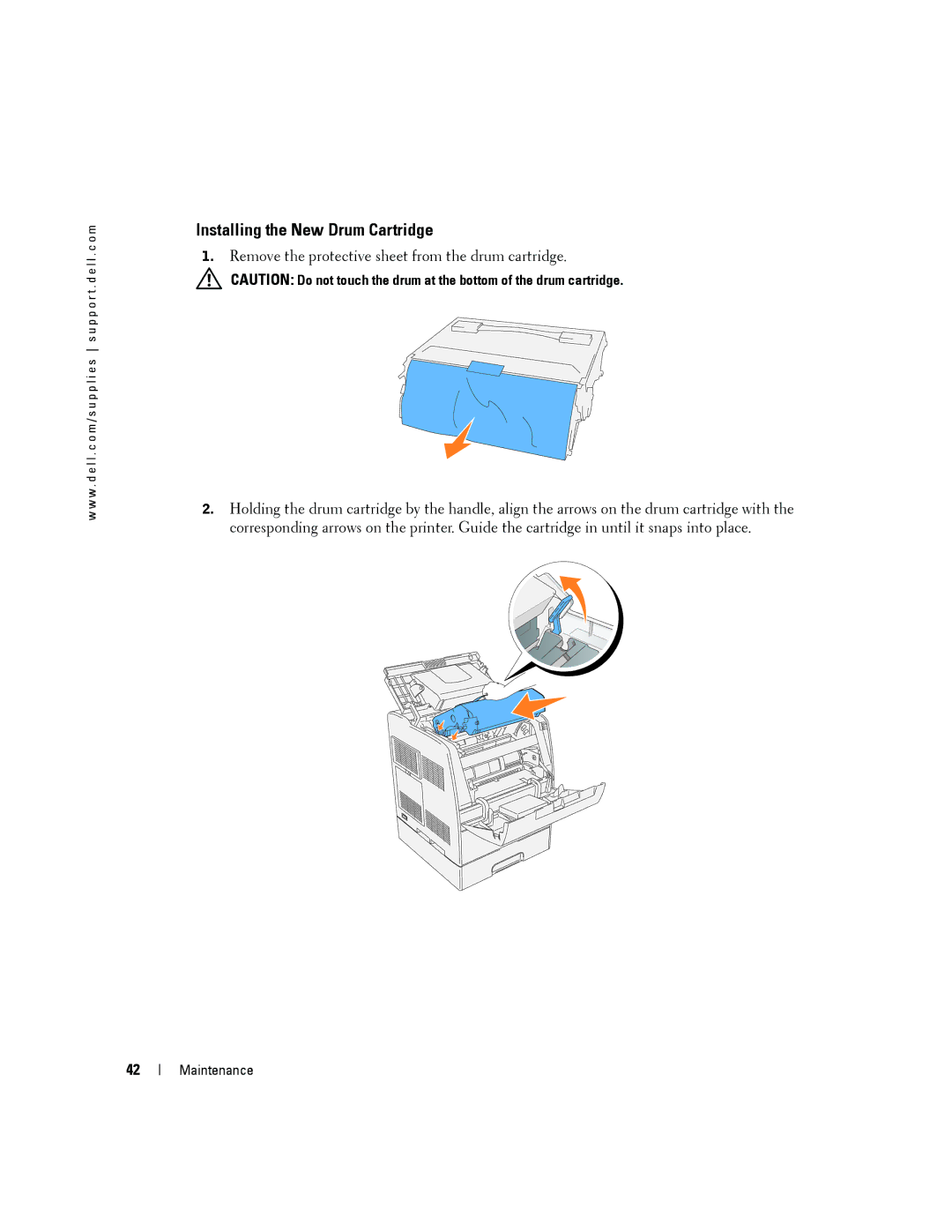 Dell 3100cn owner manual Installing the New Drum Cartridge 