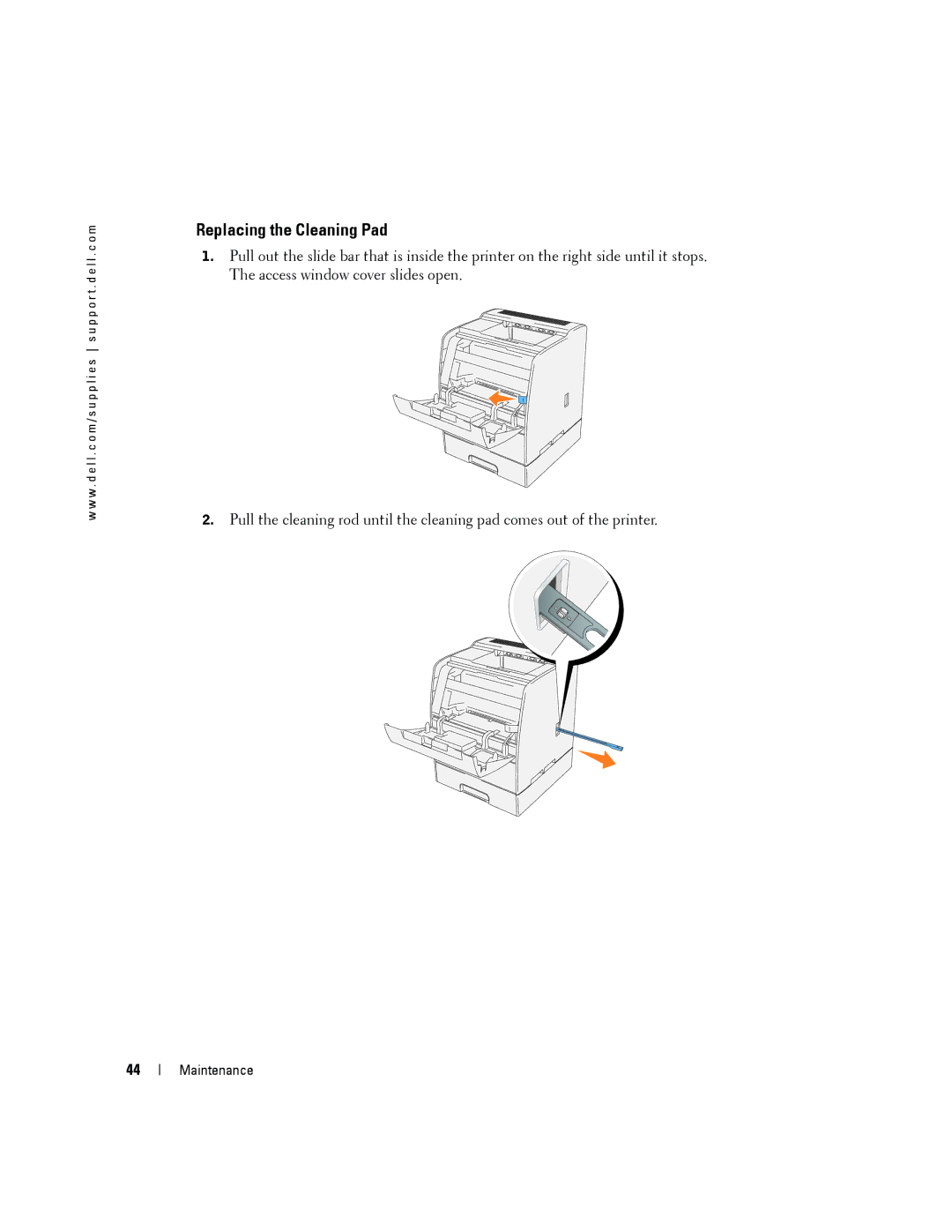 Dell 3100cn owner manual Replacing the Cleaning Pad 