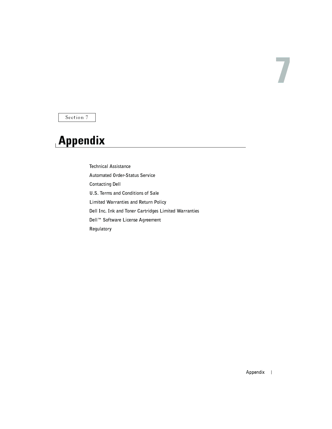 Dell 3100cn owner manual Appendix 