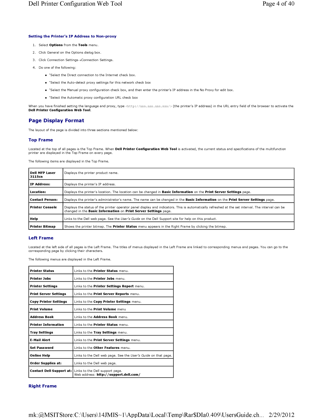 Dell 3115CN manual Display Format 