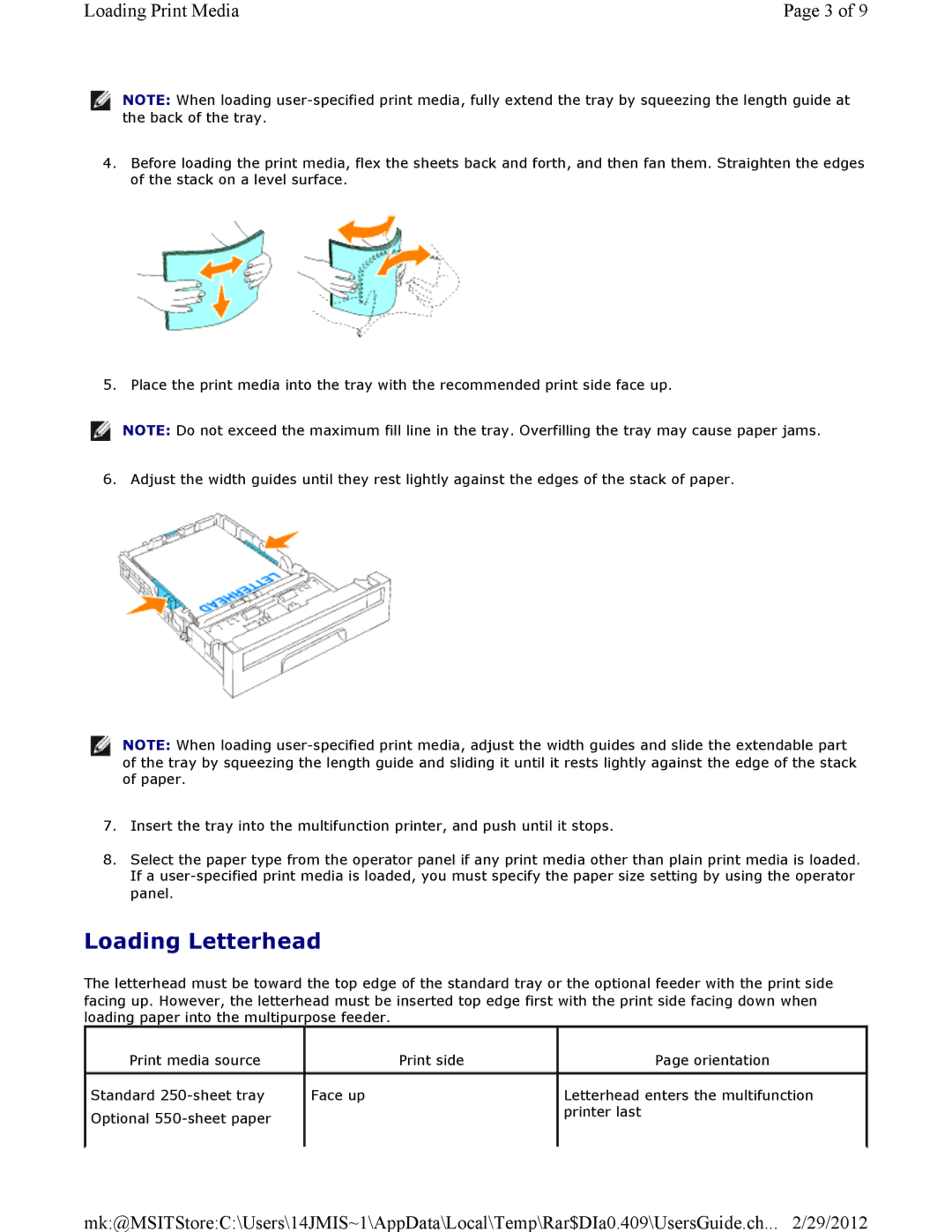 Dell 3115CN manual Loading Letterhead 