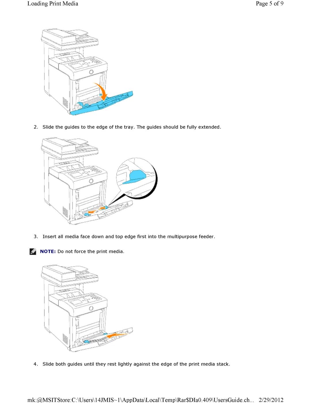 Dell 3115CN manual Loading Print Media 