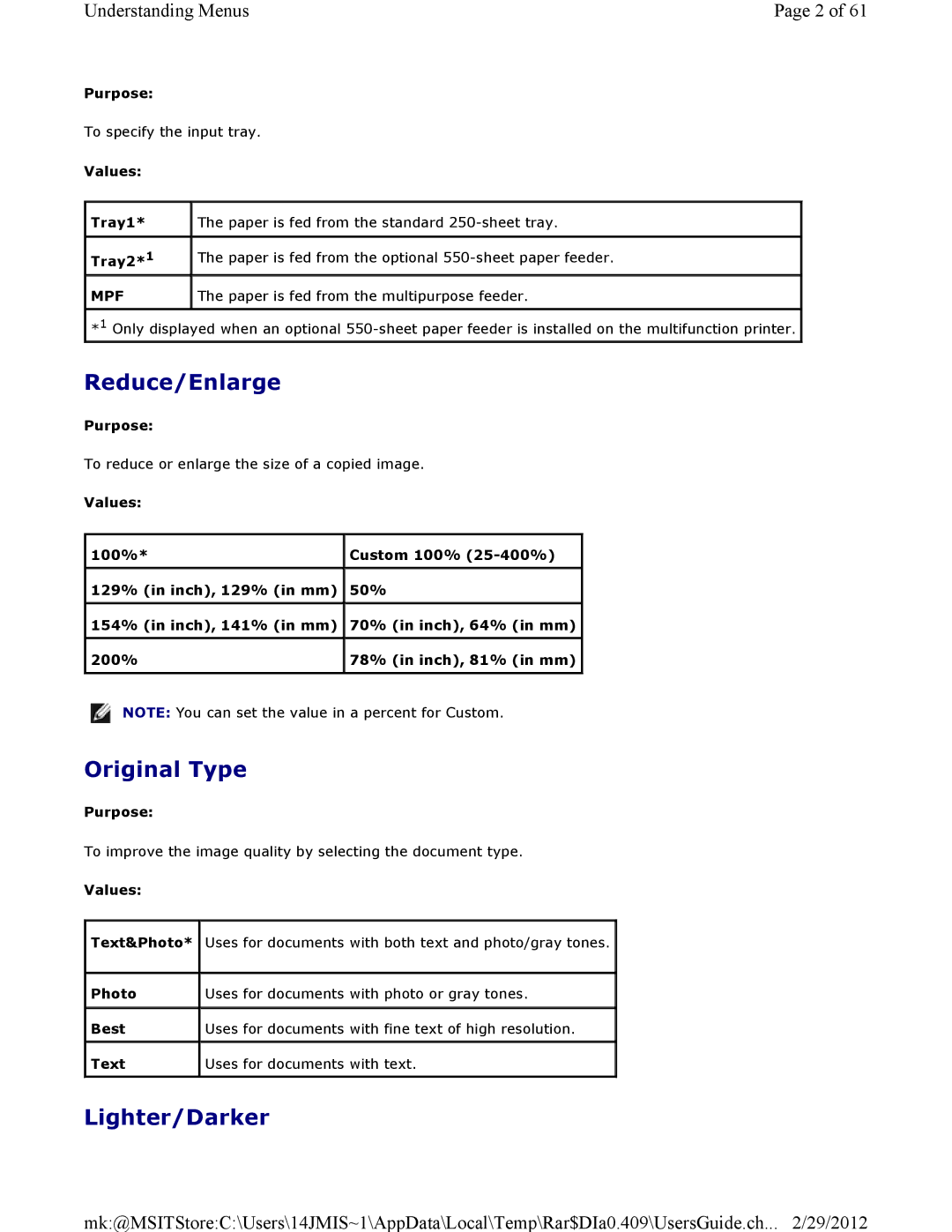 Dell 3115CN manual Reduce/Enlarge 