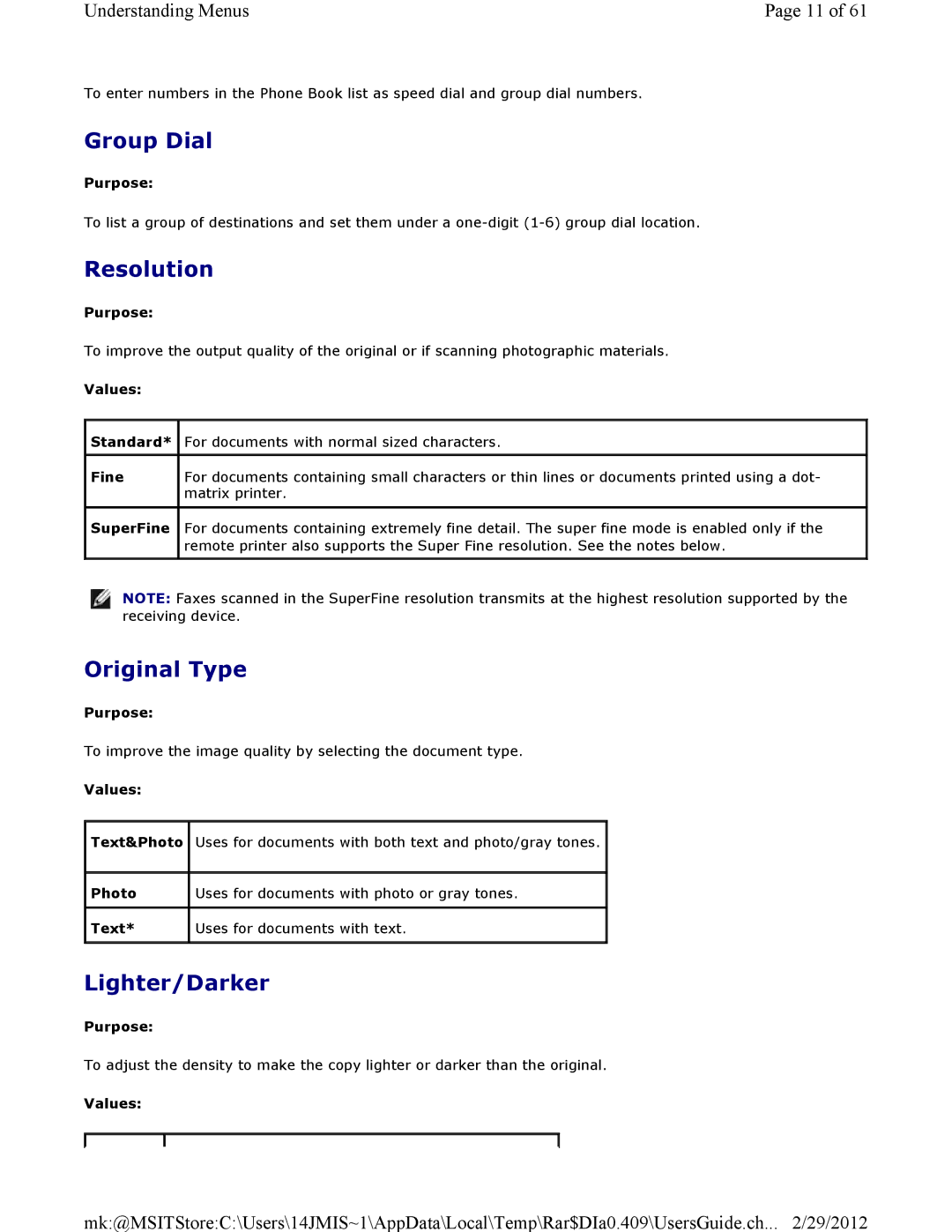 Dell 3115CN manual Group Dial, Resolution 