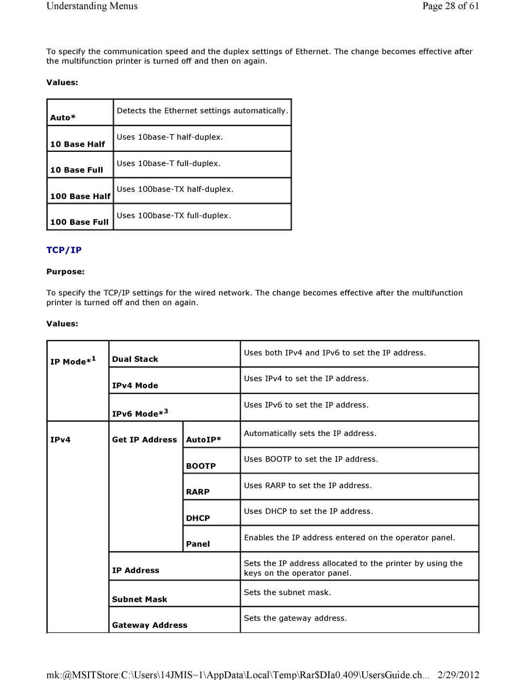 Dell 3115CN manual Tcp/Ip 