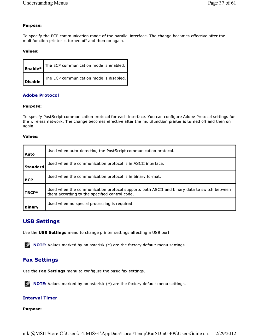 Dell 3115CN manual Fax Settings, Interval Timer 