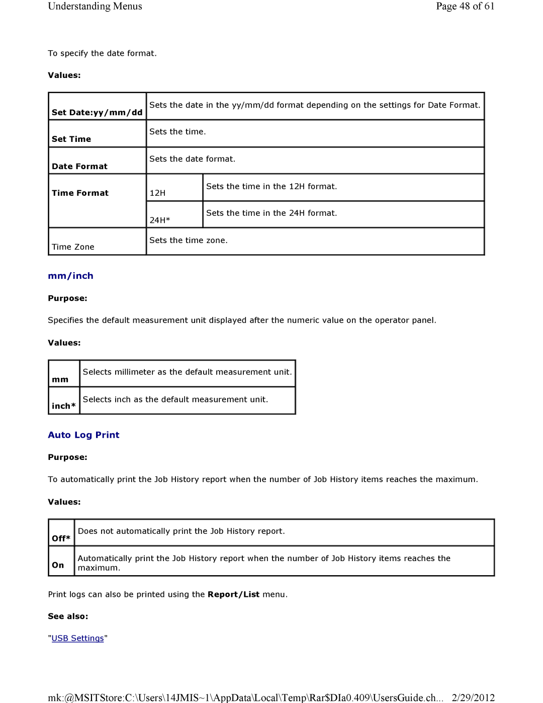 Dell 3115CN manual Mm/inch, Auto Log Print 