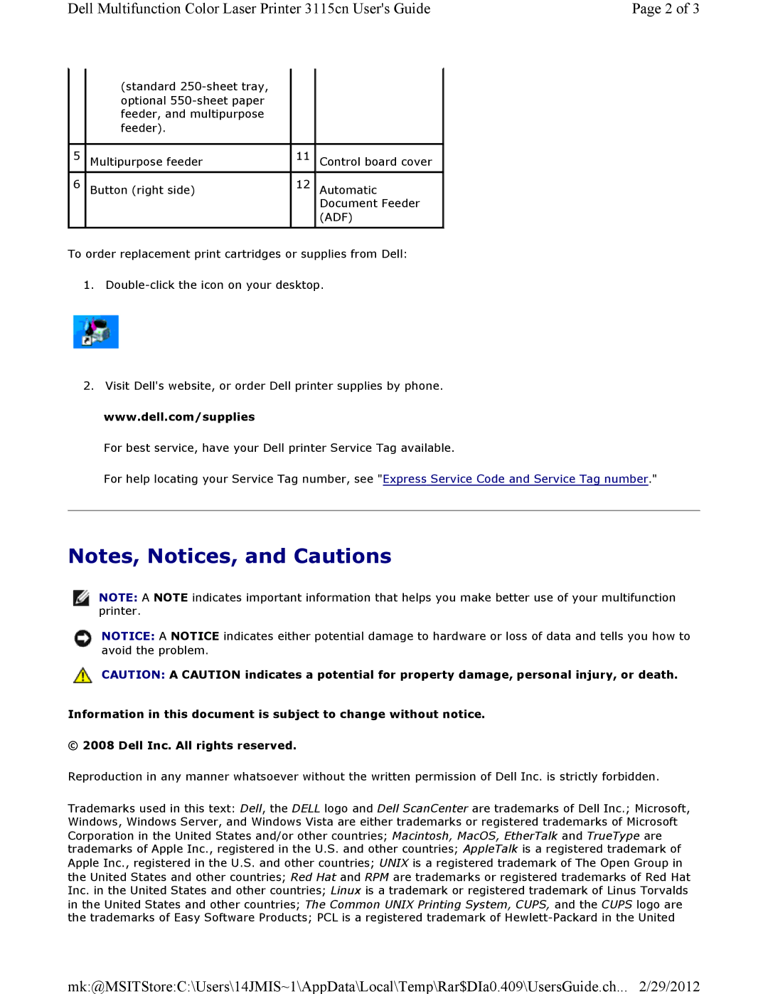 Dell 3115CN manual Adf 