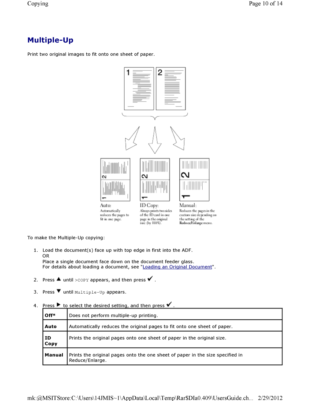 Dell 3115CN manual Multiple-Up 