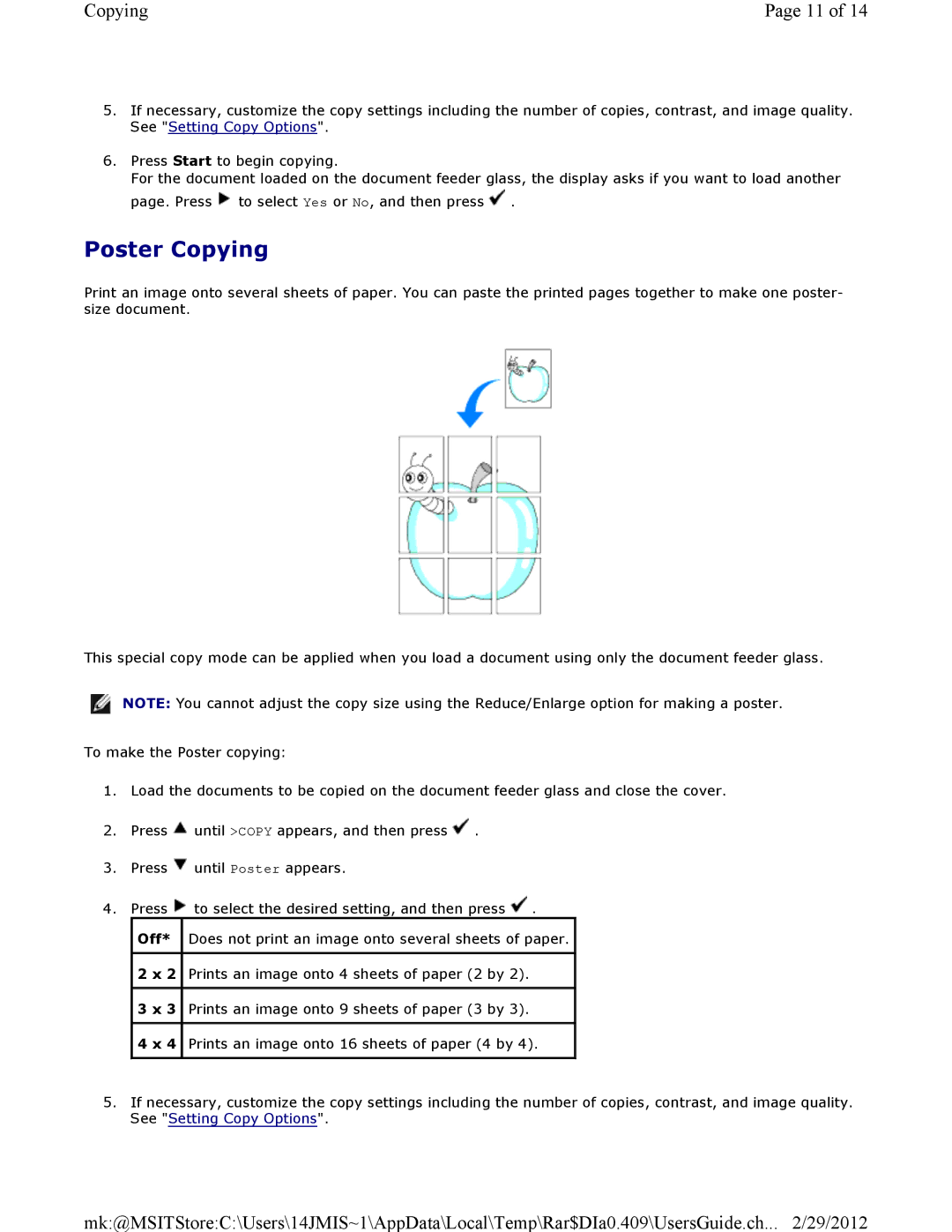 Dell 3115CN manual Poster Copying 