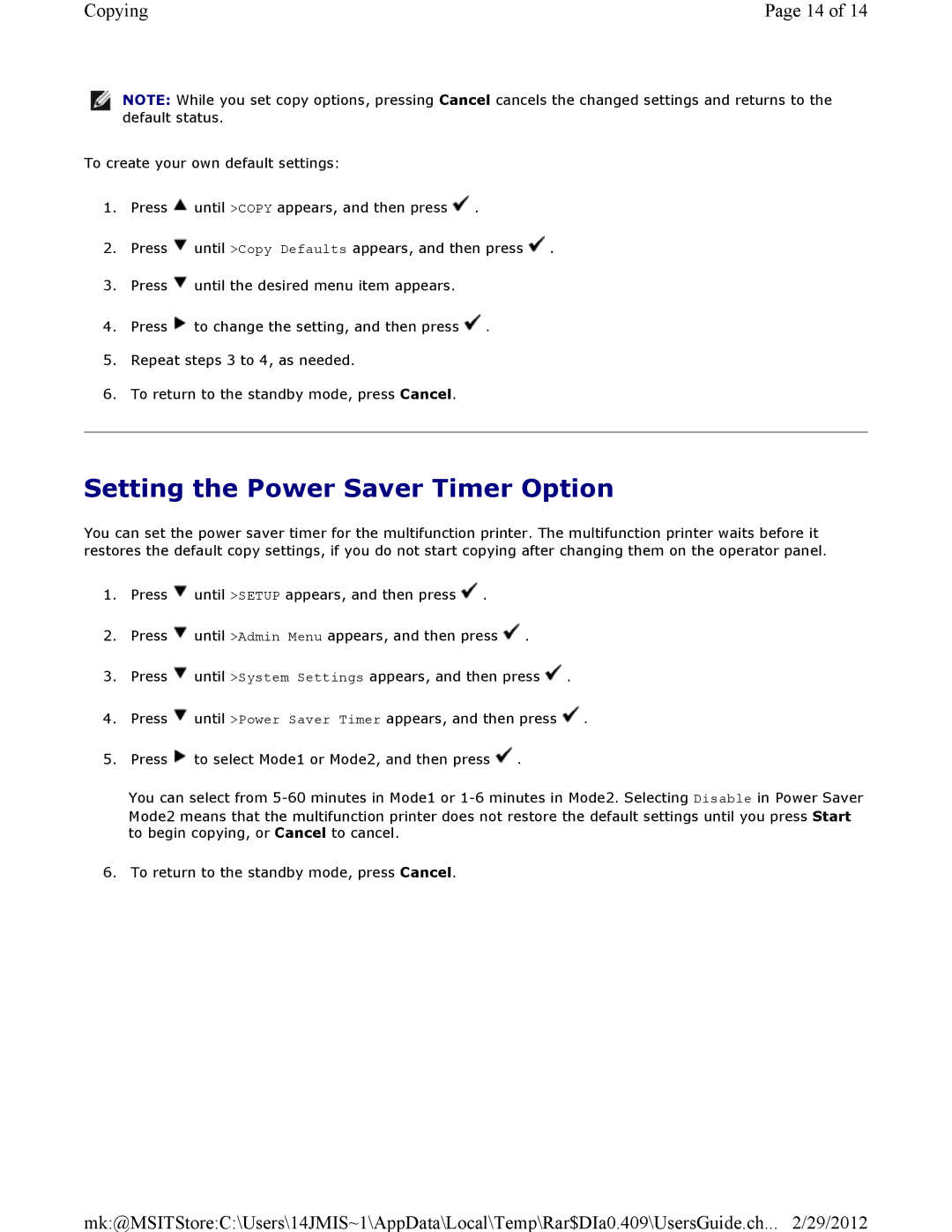 Dell 3115CN manual Setting the Power Saver Timer Option 