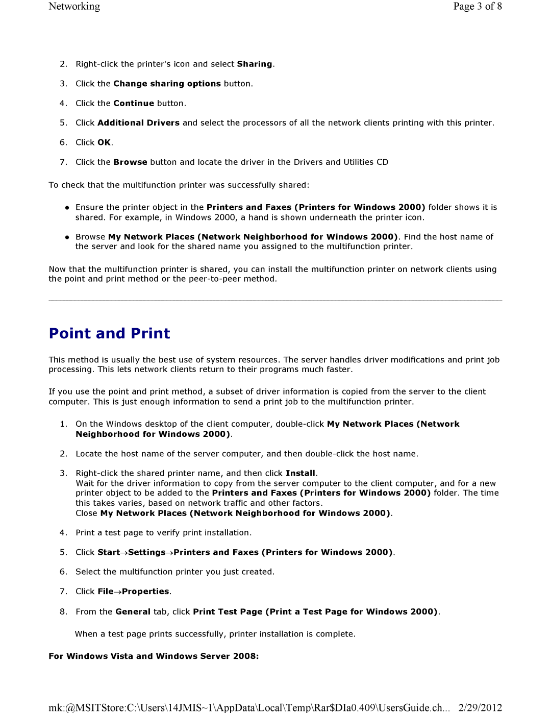 Dell 3115CN manual Point and Print 