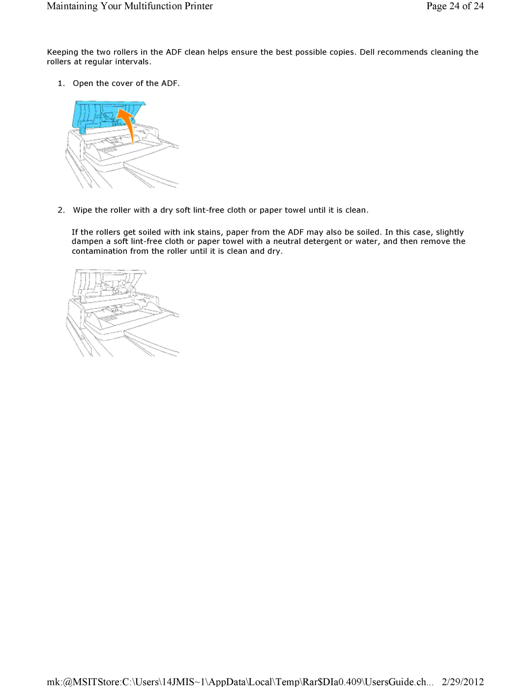 Dell 3115CN manual Maintaining Your Multifunction Printer 