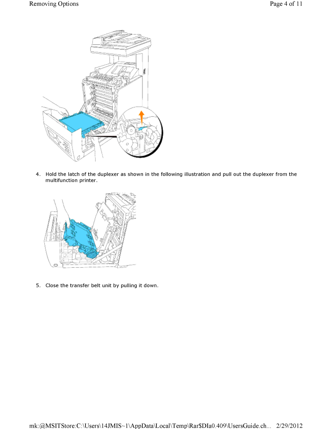 Dell 3115CN manual Removing Options 