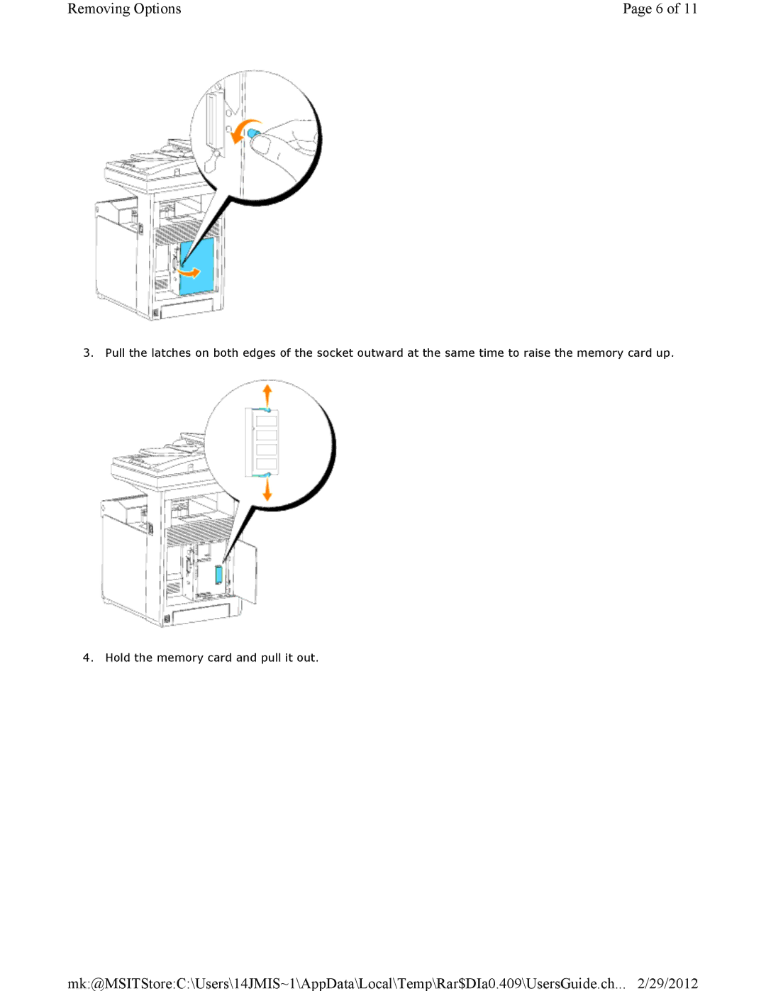 Dell 3115CN manual Removing Options 