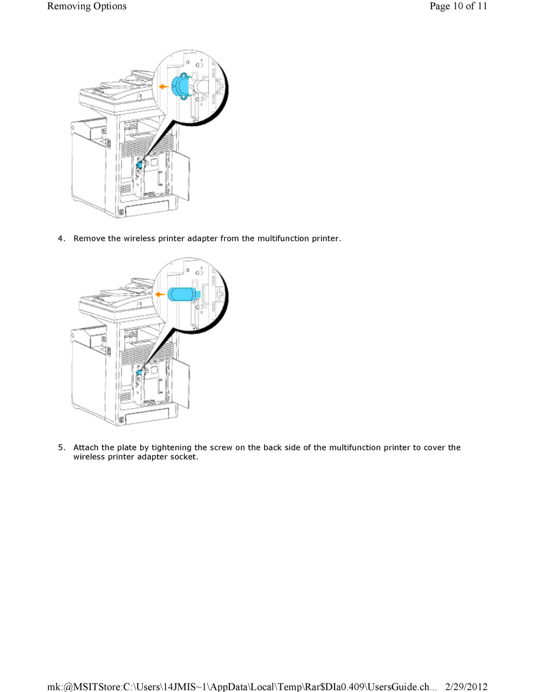 Dell 3115CN manual Removing Options 