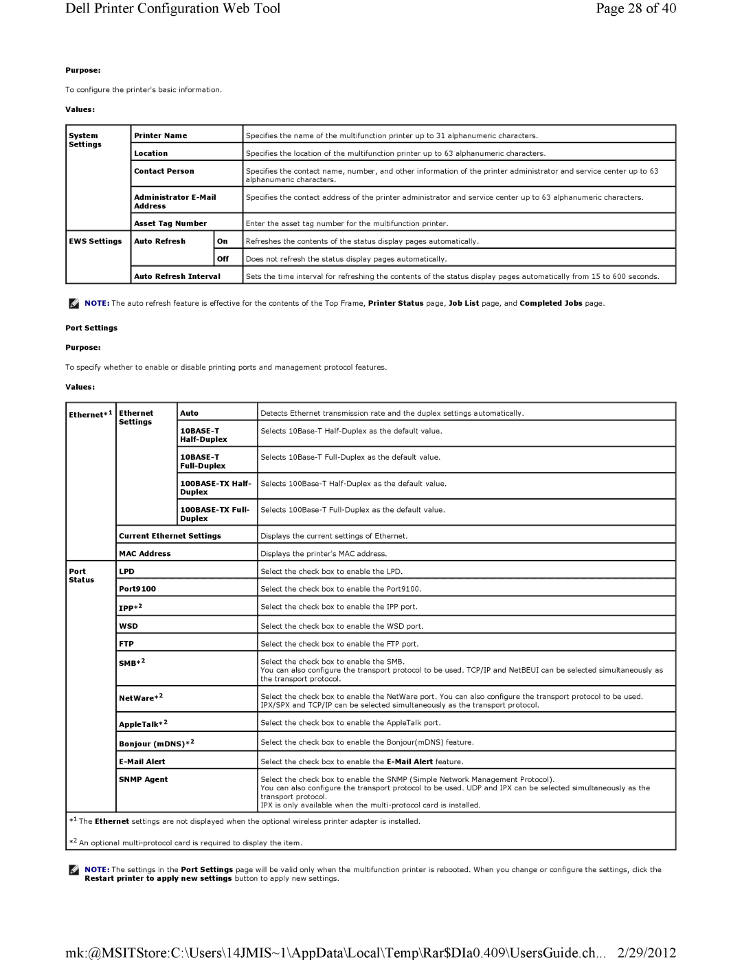 Dell 3115CN manual 10BASE-T 