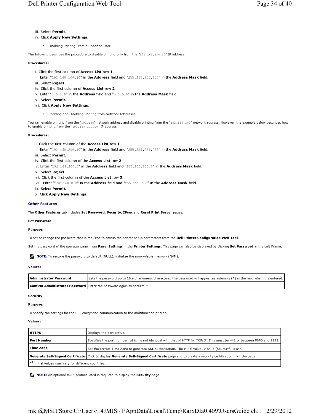 Dell 3115CN manual Other Features 