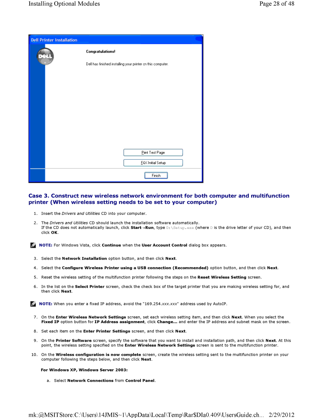 Dell 3115CN manual Installing Optional Modules 